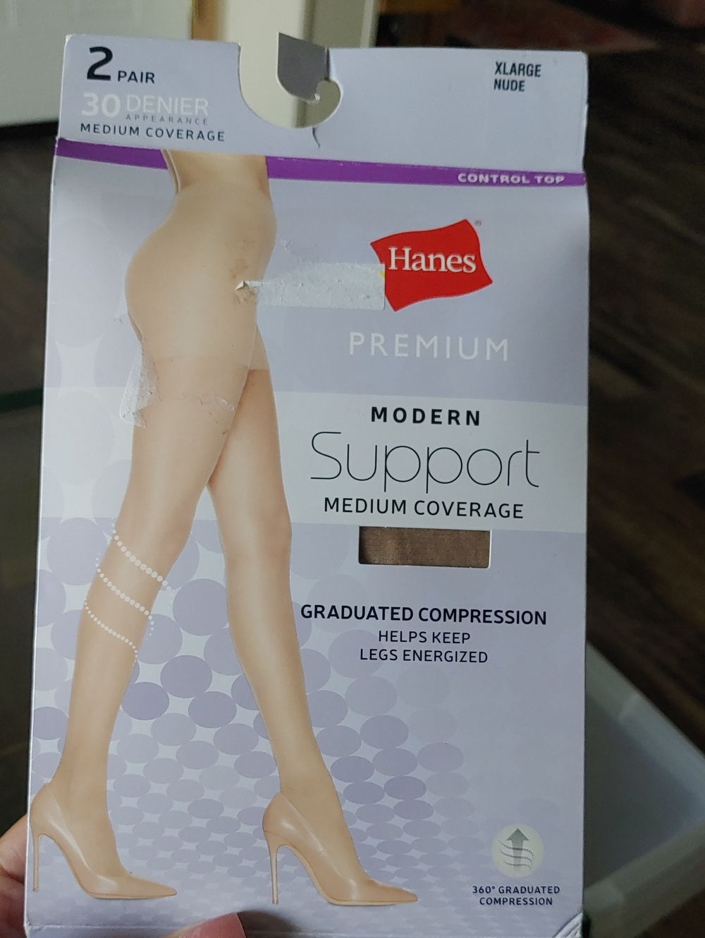 NWT Hanes Nude XL Premium Modern Support Medium Coverage Pantyhose